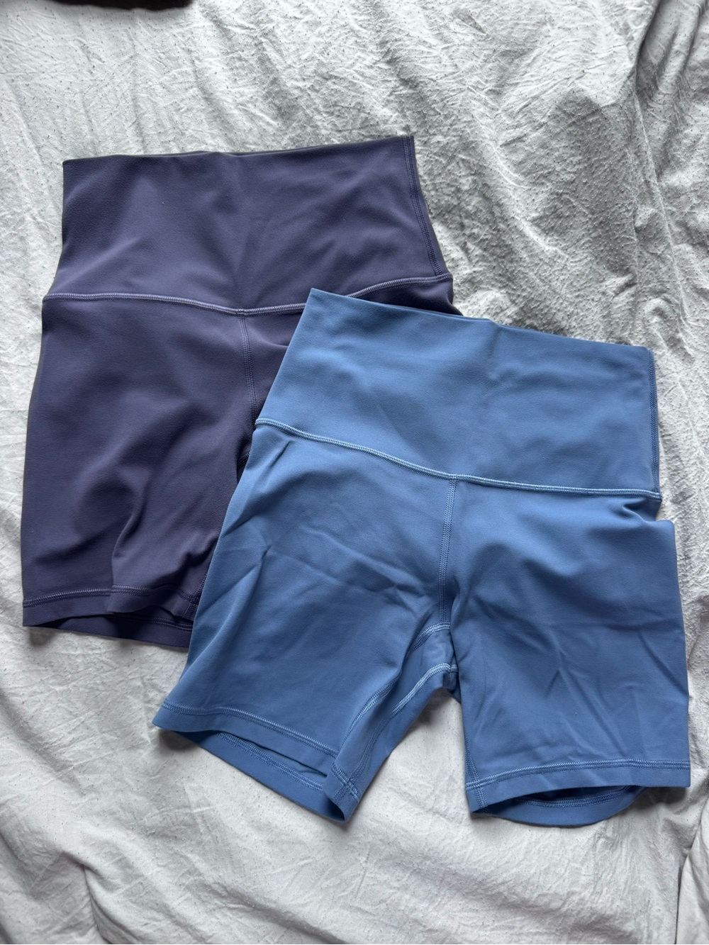 LuluLemon High-Waist Women’s Bike Shorts - purple and Blue